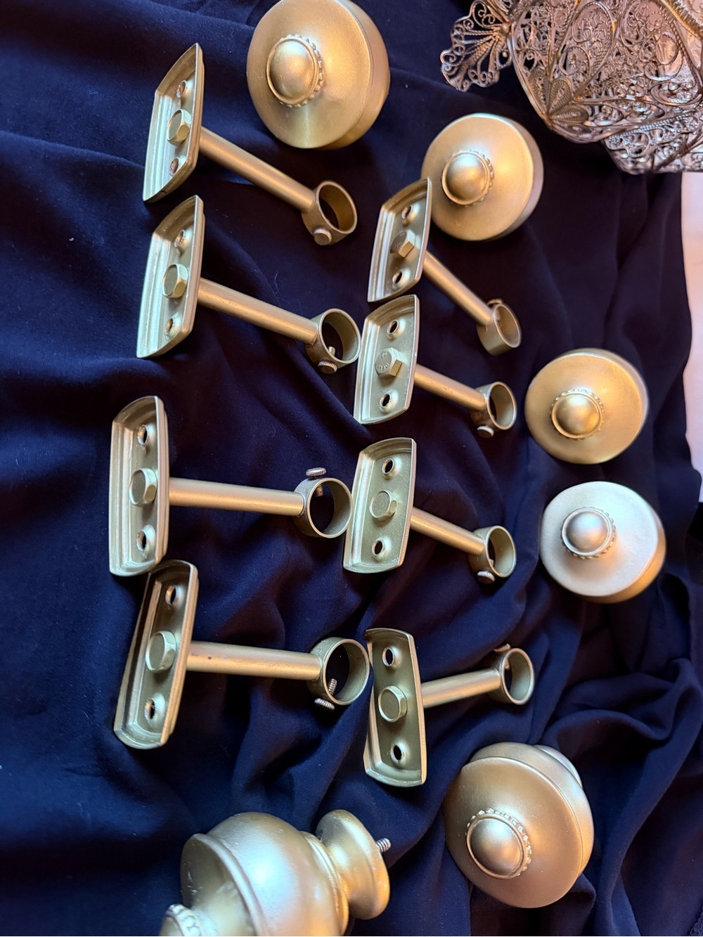 All You Need Are The Rods 3 Pairs of Finals 8 Gold  Brackets Drape/Curtain